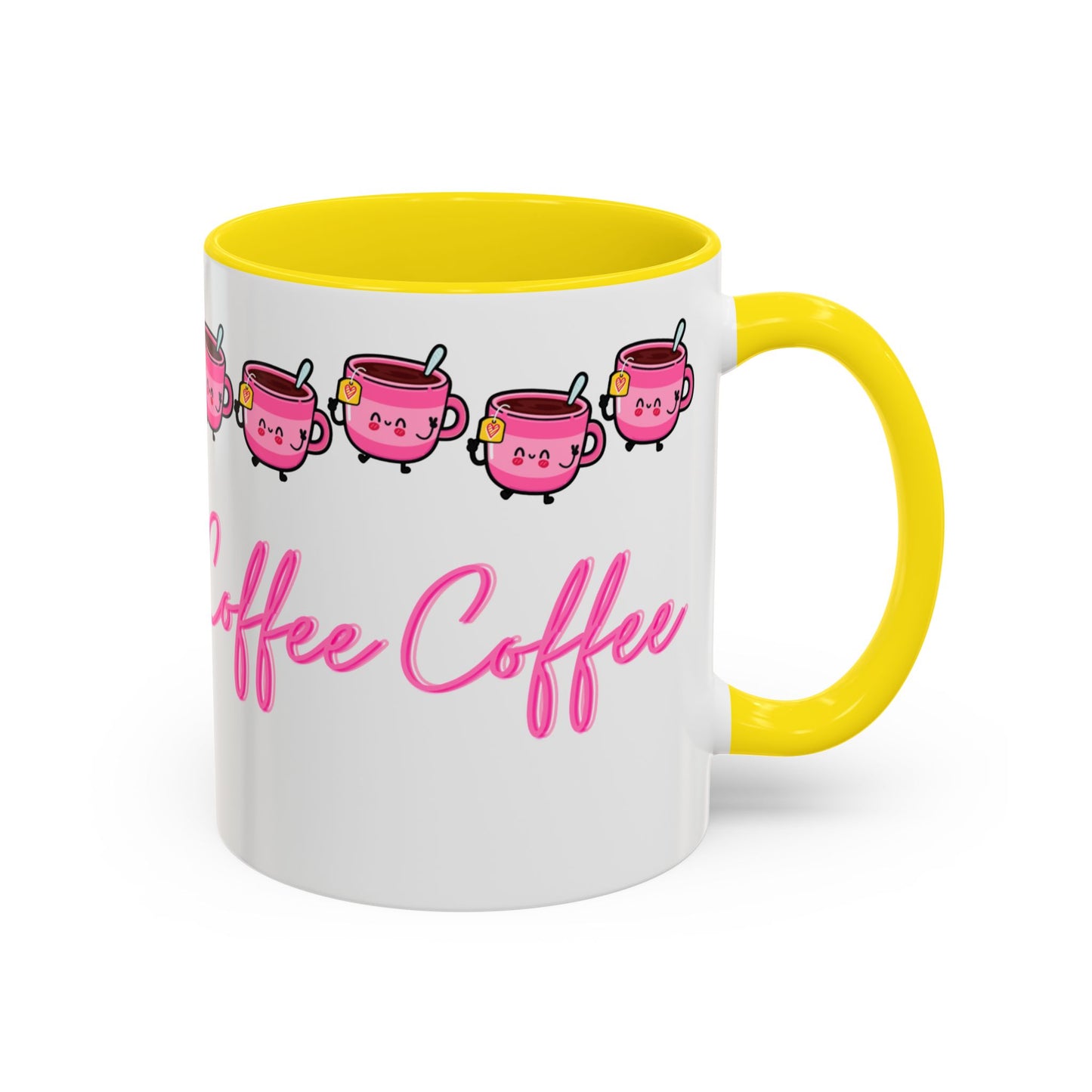 Pink happy Coffee Mug (11, 15oz)