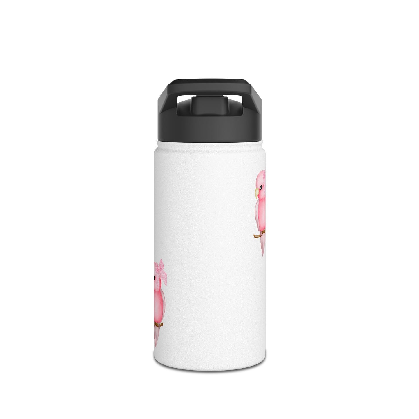 Cute Pink Bird Water Bottle, Stainless Steel Hydration Flask, Gift for Animal Lovers, Unique Sports Bottle, Eco-Friendly Travel Mug