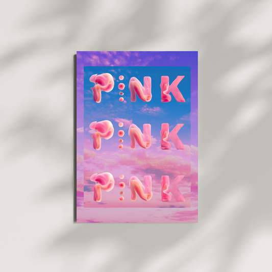 Vertical Poster - Pink wording on cloud background