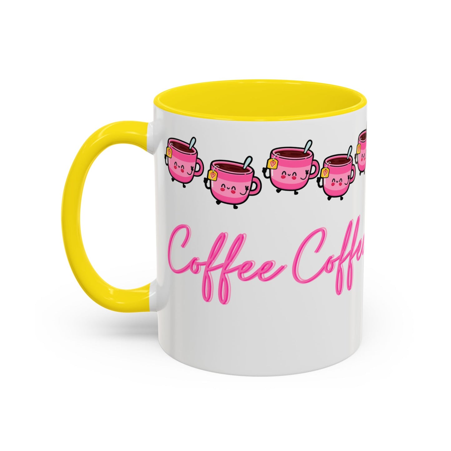 Pink happy Coffee Mug (11, 15oz)