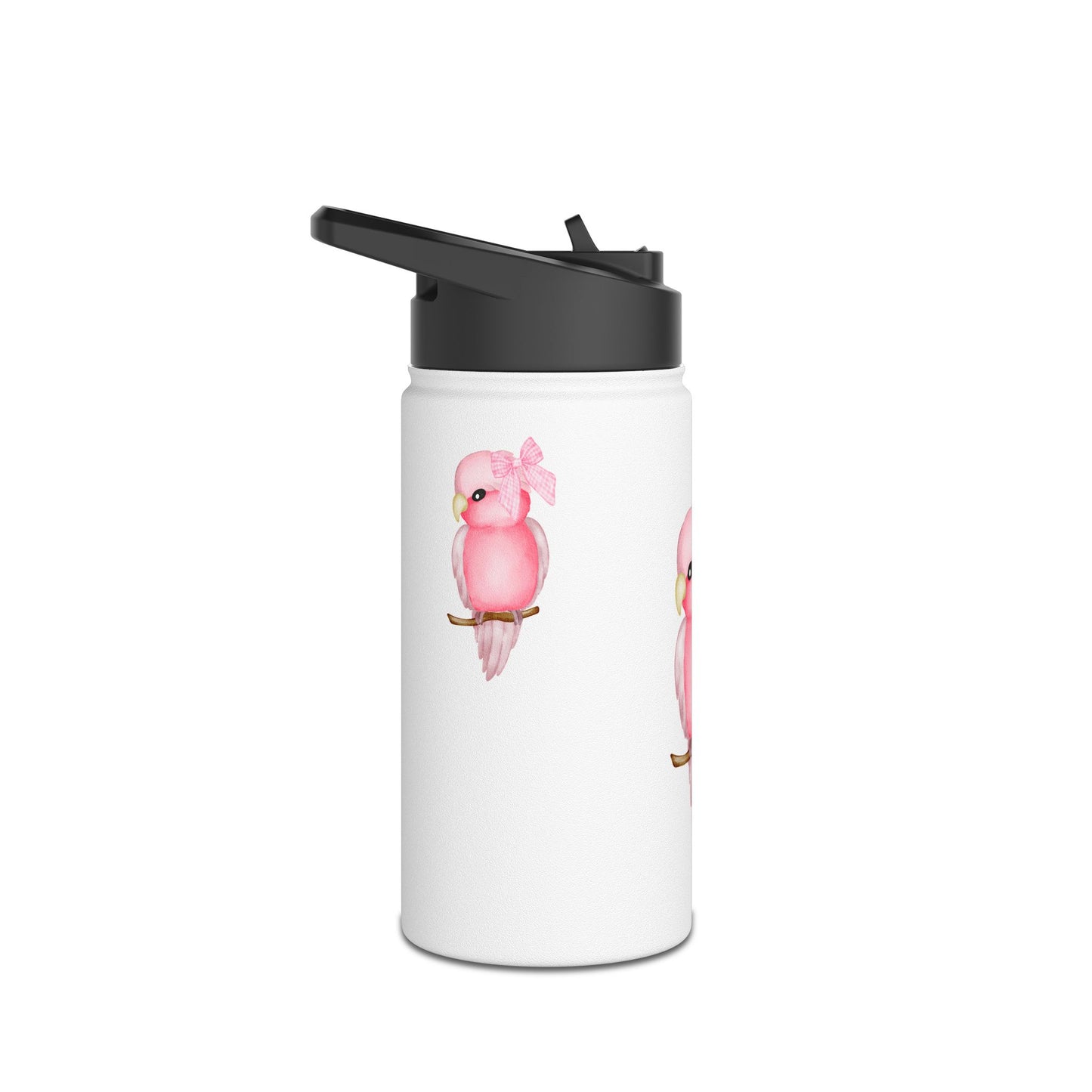 Cute Pink Bird Water Bottle, Stainless Steel Hydration Flask, Gift for Animal Lovers, Unique Sports Bottle, Eco-Friendly Travel Mug